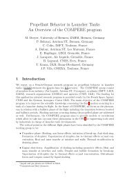 Propellant Behavior in Launcher Tanks An Overview of the ... - ZARM