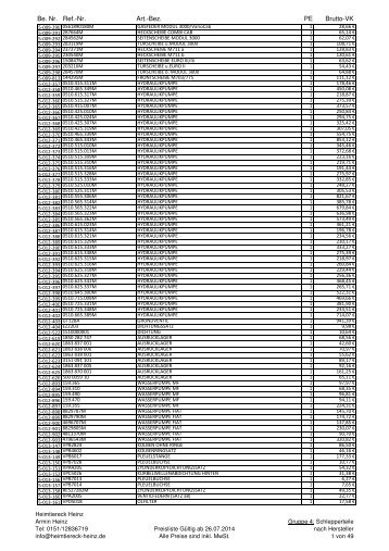 Preisliste 01.09.2011 Gruppe 4.pdf - Heimtiereck Heinz