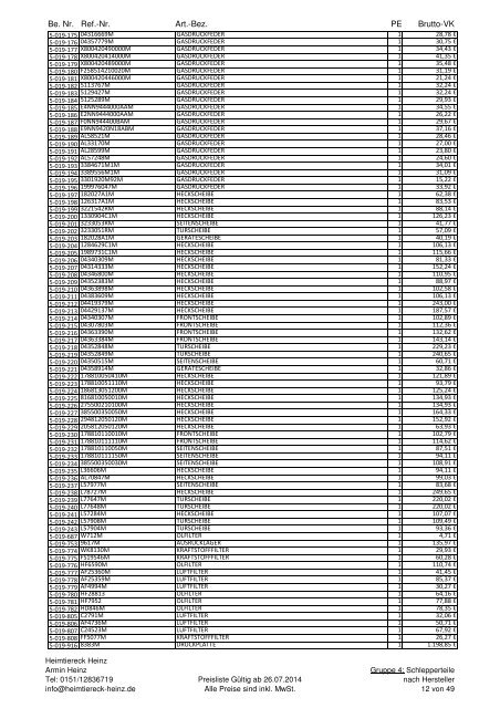 Preisliste 01.09.2011 Gruppe 4.pdf - Heimtiereck Heinz