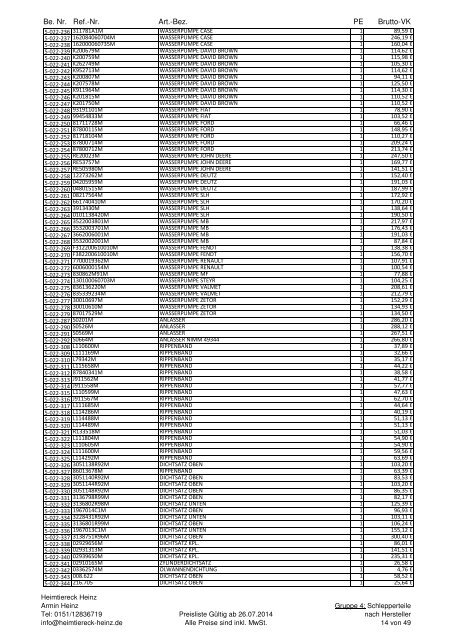 Preisliste 01.09.2011 Gruppe 4.pdf - Heimtiereck Heinz