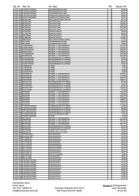 Preisliste 01.09.2011 Gruppe 4.pdf - Heimtiereck Heinz