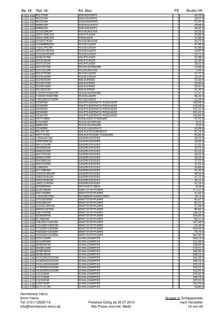 Preisliste 01.09.2011 Gruppe 4.pdf - Heimtiereck Heinz