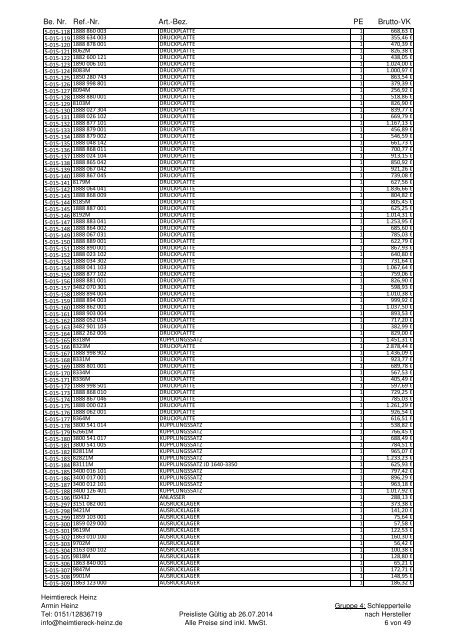 Preisliste 01.09.2011 Gruppe 4.pdf - Heimtiereck Heinz