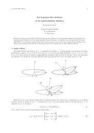 Sur le groupe des rotations et ses reprÃ©sentations linÃ©aires