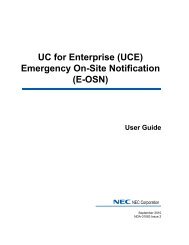 (UCE) Emergency On Site Notification (E-OSN) User Guide - NEC ...