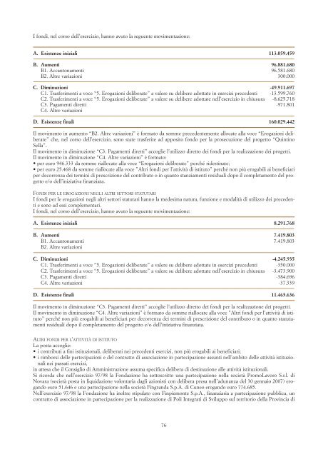 bilancio consuntivo per l'esercizio 1Â° gennaio - 31 dicembre ... - Acri