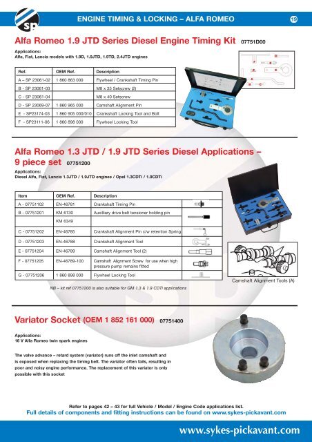 Engine service tools - Sykes-Pickavant