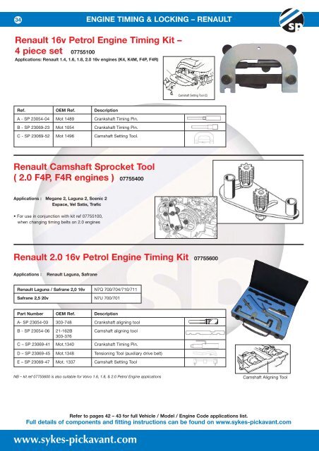 Engine service tools - Sykes-Pickavant