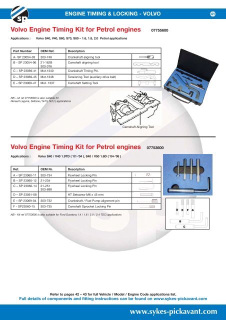 Engine service tools - Sykes-Pickavant