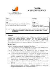 Coded Correspondence 11-07 - Commission on Teacher ...