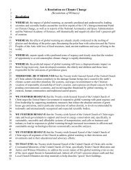 A Resolution on Climate Change (Resolution of Witness) Resolution