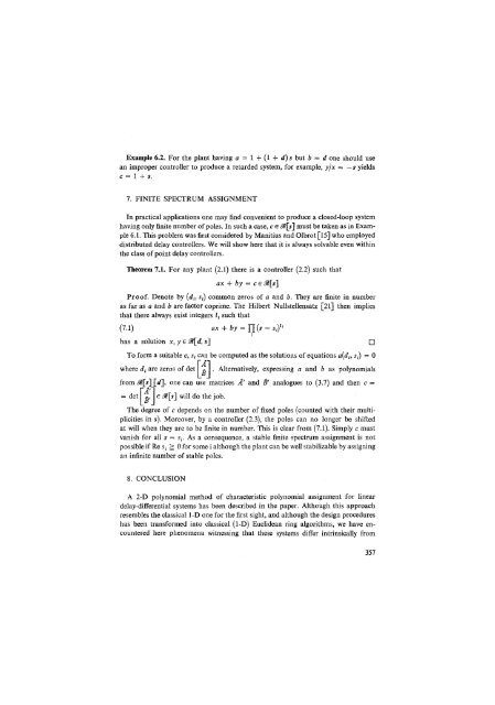 characteristic polynomial assignment for delay ... - Kybernetika