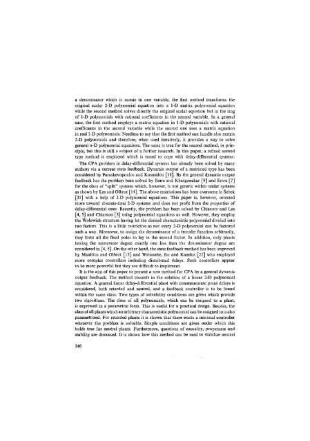 characteristic polynomial assignment for delay ... - Kybernetika