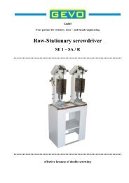 Row - Stationary screwdriver SE 1-SA/R - GEVO GmbH