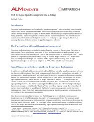 ROI for Legal Spend Management and e-Billing - ALM Events