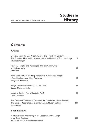 Table of Contents (PDF) - Studies in History