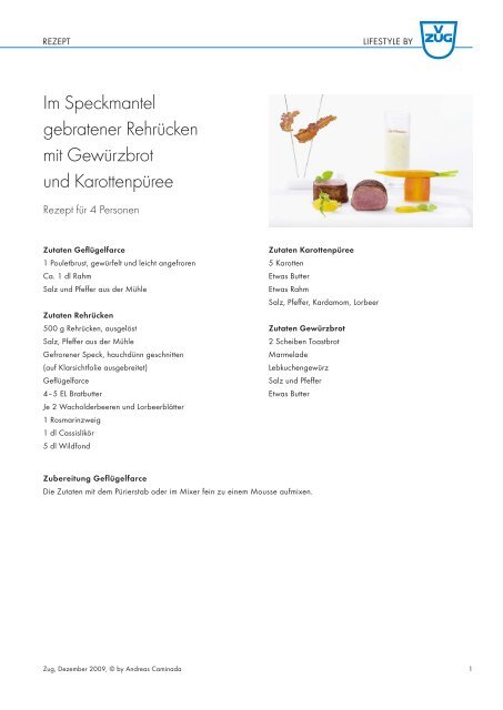 Rezept als PDF herunterladen - Lifestyle by V-ZUG AG