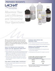prepared reagents - Lachat Instruments
