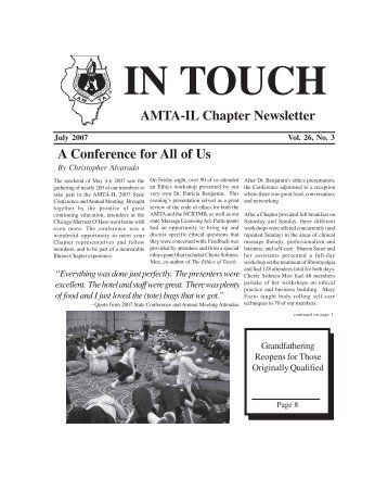 July 2007 - (AMTA) - Illinois Chapter