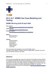 D3.2 v0.1. WSMO Use Case Modeling and Testing