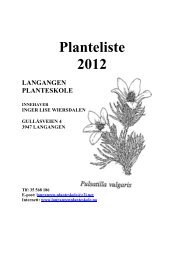 KJÃRE GAMLE OG NYE KUNDER - Langangen planteskole