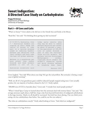 Sweet Indigestion: A Directed Case Study on Carbohydrates