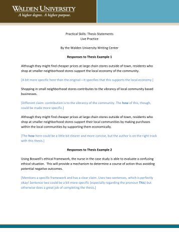 Writing center thesis statement