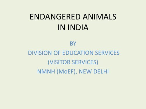 endangered animals in india - National Museum of Natural History