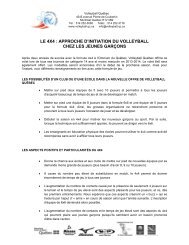 Offert dans tous nos tournois en 2013-2014 - Volleyball QuÃ©bec