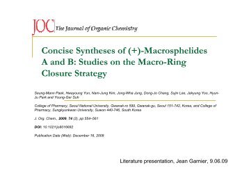 (+)-Macrosphelide A - Group Renaud