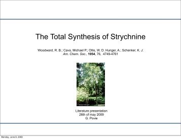 The Total Synthesis of Strychnine