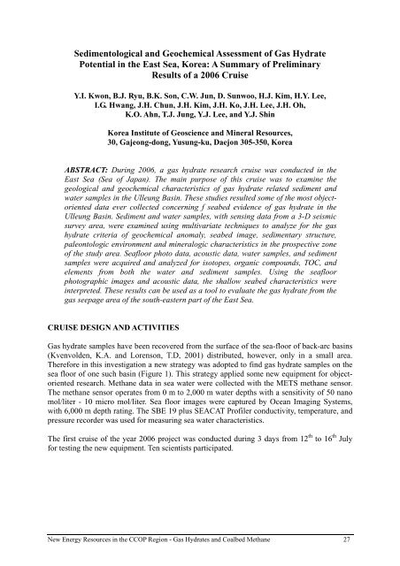 gas hydrate - CCOP