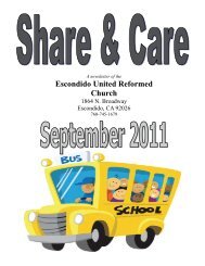 October 1, 2011 - Escondido United Reformed Church