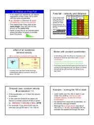 (L-4) More on Free Fall Free fall â velocity and distance