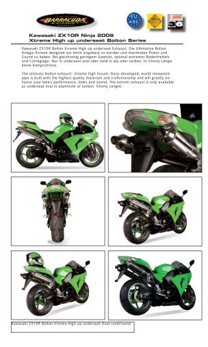 Kawasaki ZX10R Ninja 2006 Xtreme High up underseat Bolton ...