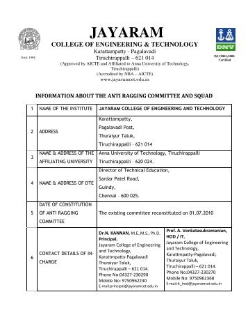 Pagalavadi - Jayaram College of Engineering and Technology