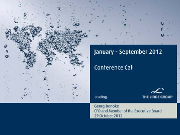 Analyst Presentation 9M 2012 - Linde Gas