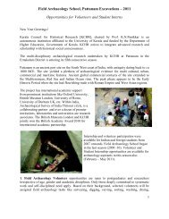 Field Archaeology School, Pattanam Excavations ... - Kerala History