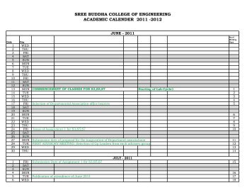 Download SBCE Academic Calendar (2011-2012) - Sree Buddha ...