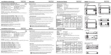 Dimensions INOTEC INOTEC Notes Technical data INOTEC ...