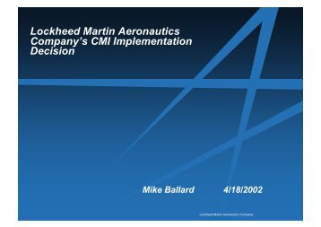 Lockheed Martin CMI Implementation - CATIA Teamcenter Interface ...