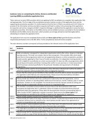 Guidance notes on completing the Online, Distance and ... - BAC