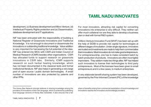 Part I OF I Tamil Nadu.pmd - National Innovation Foundation