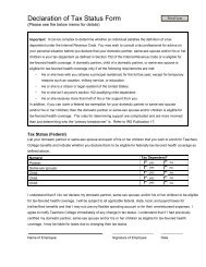 Declaration of Tax Status Form