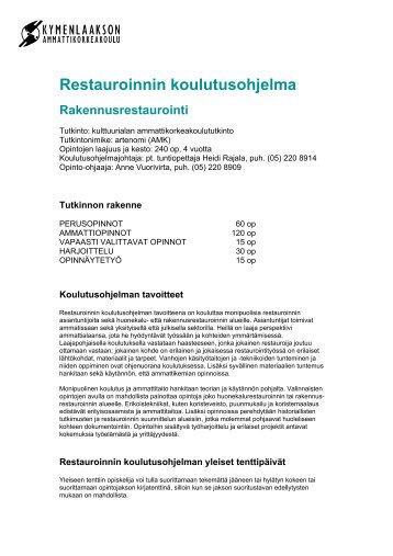 Restauroinnin koulutusohjelma