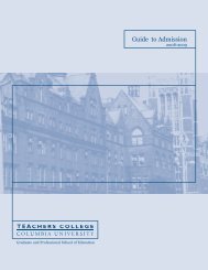 Guide to Admission - Teachers College Columbia University