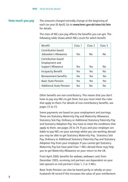 NI38 Social Security abroad - HM Revenue & Customs