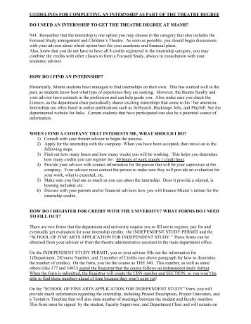 Internship Guidelines [PDF] - Miami University School of Fine Arts