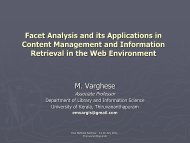 Facet Analysis and its Applications in Content Management and ...