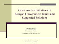 Hellen Agnes Amunga. Open Access Initiatives in Kenyan Universities